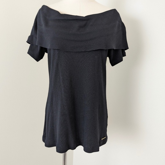 Michael Kors Off-the-Shoulder Top Knit Bardot Asymmetrical - Picture 8 of 9